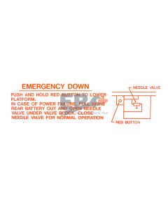 UpRight 008953-000 Decal, Emergency Down