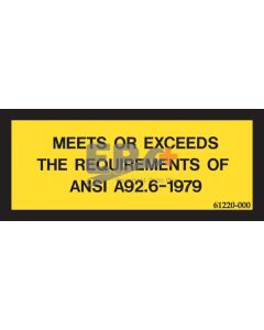 UpRight 061220-000 Decal, ANSI Requirements