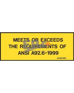 UpRight 061220-002 Decal,  ANSI Requirements