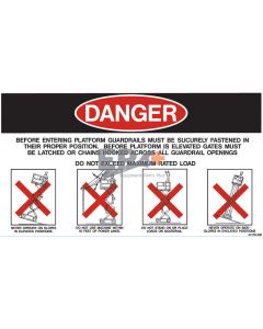 UpRight 061750-000 Decal, Danger-Safety