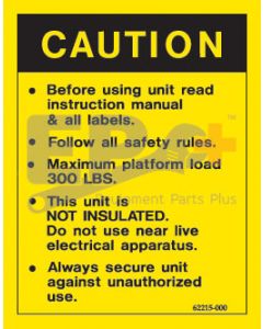 UpRight 062215-000 Decal, Caution