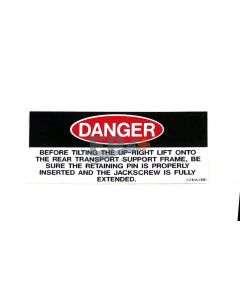 UpRight 062466-000 Label, Danger