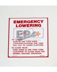 UpRight 062524-001 Label, Emergency Lower