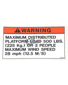 UpRight 062557-012 Label, Max. Load