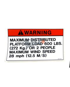 UpRight 062557-014 Label, Max Load