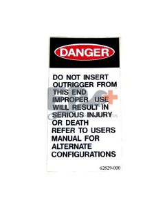 UpRight 062829-000 Label, Danger, Do Not Insert
