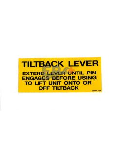 UpRight 062876-000 Label, Tiltback Lever