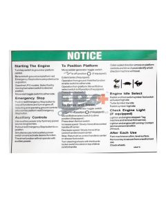 Genie 43647 Decal, Notice, Operating, Instructions